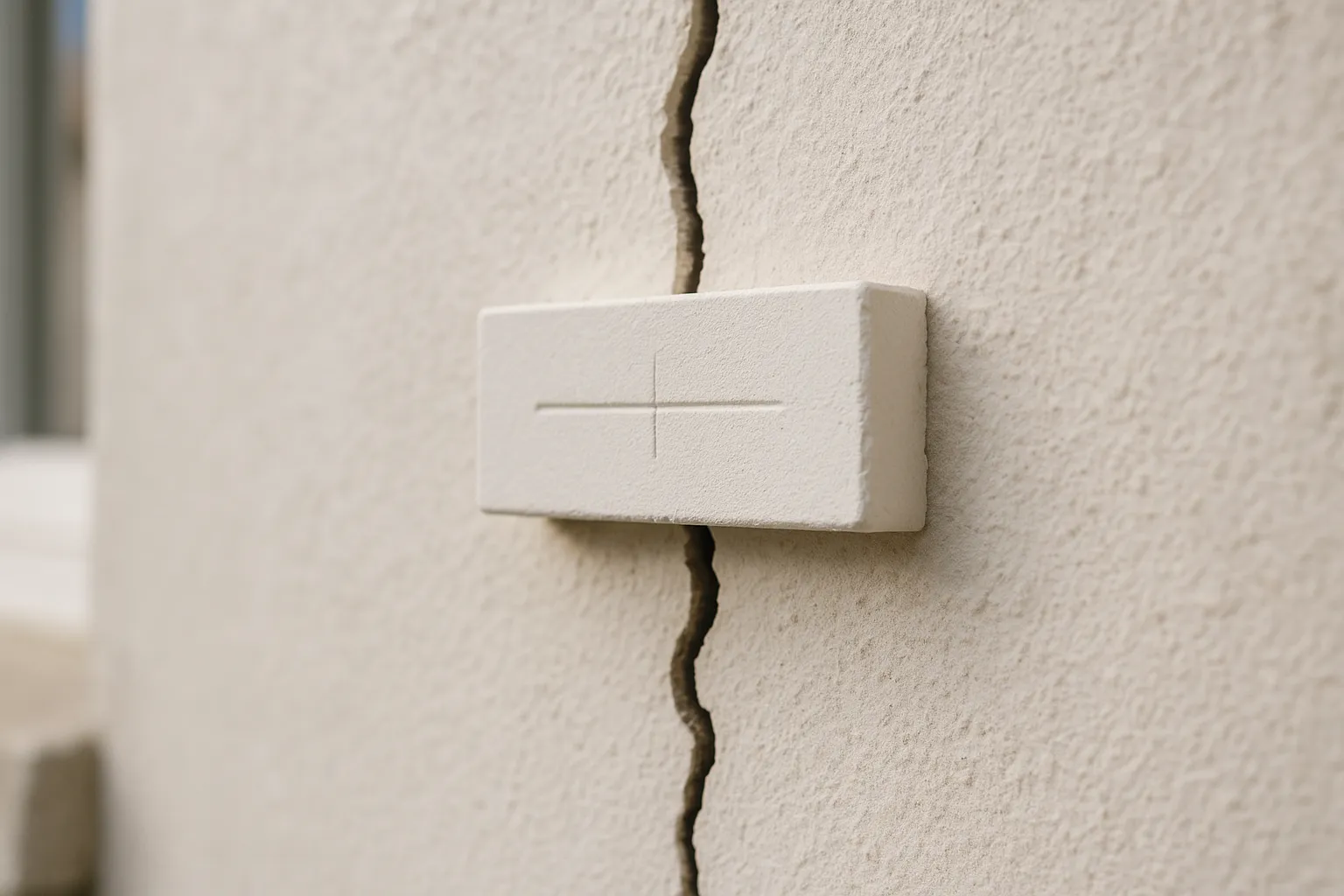 Temoin platre pose sur une fissure