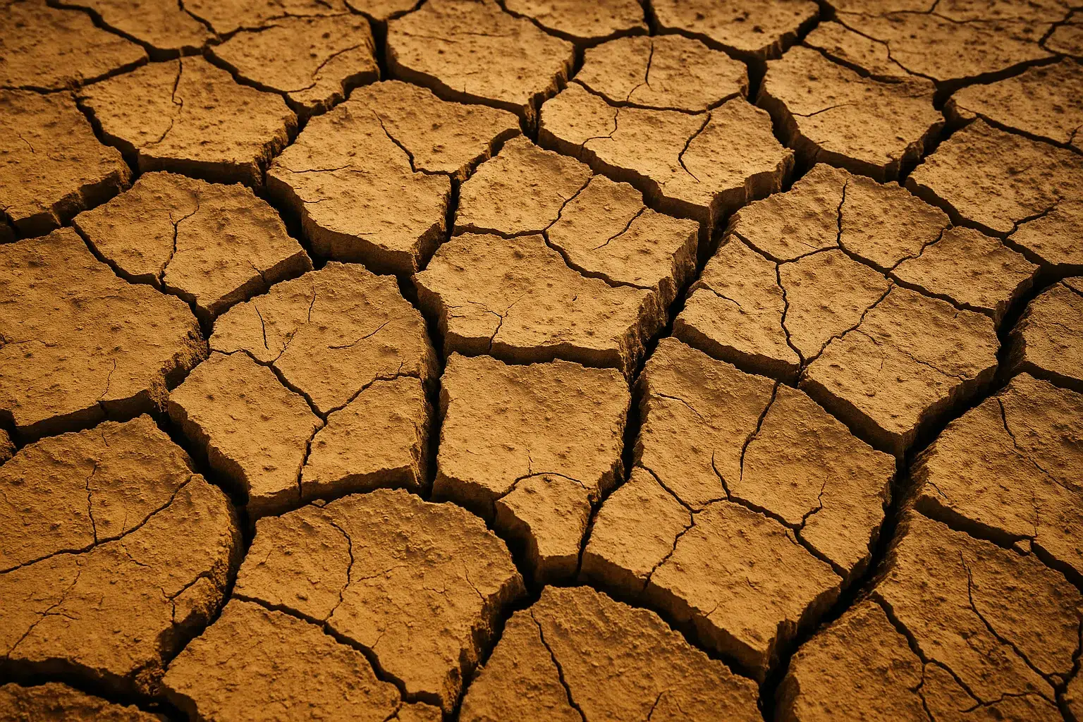 Sol argileux craquele par la secheresse