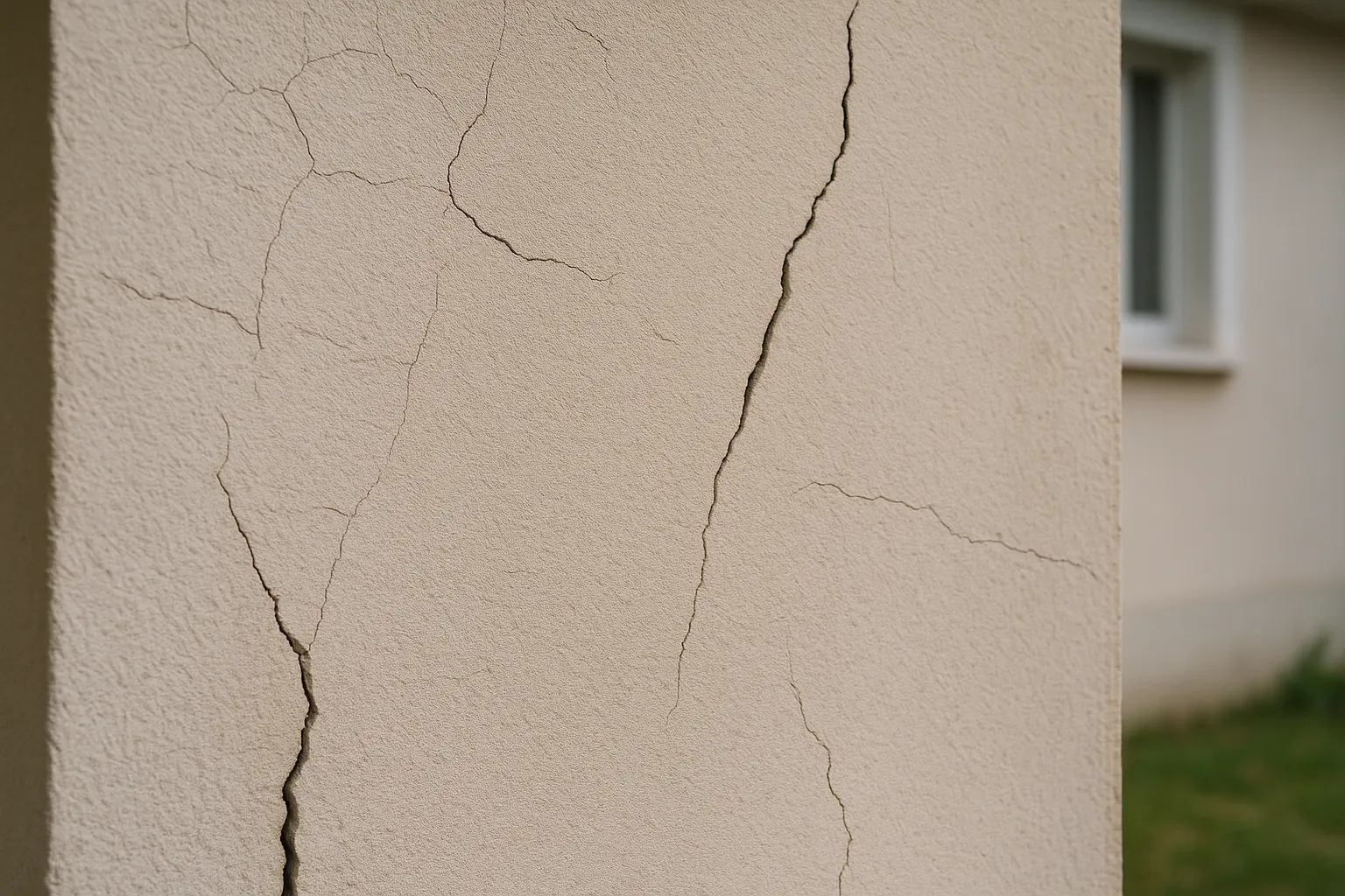 Differents types de fissures sur un mur de maison