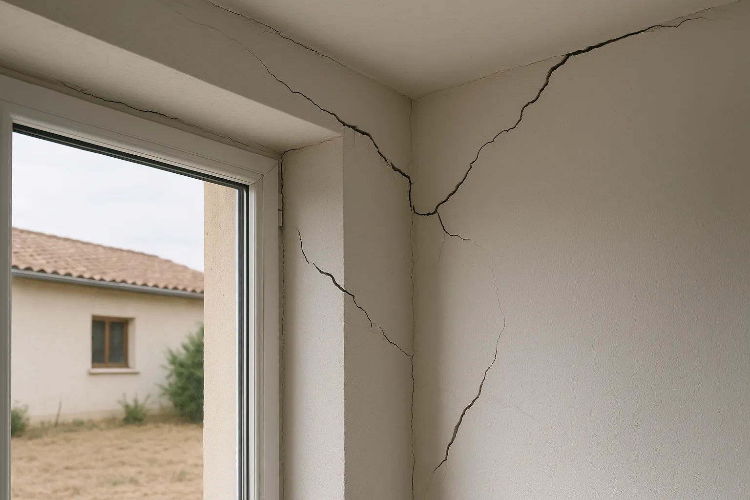 Fissures aux angles des ouvertures et au plafond : ce que leur position révèle